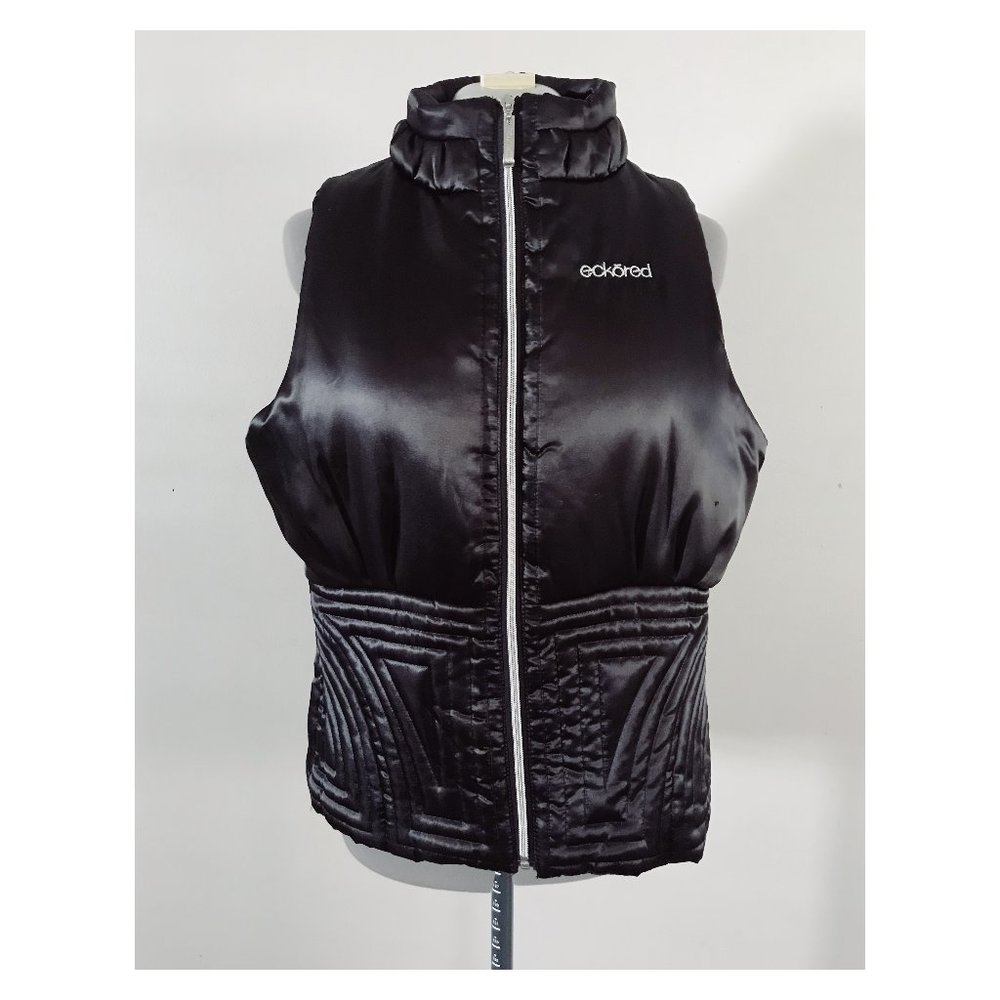 Ecko Red Black Satin Puffer Vest Sz L